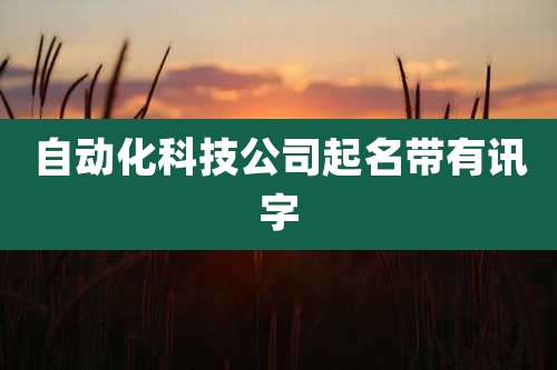 自动化科技公司起名带有讯字