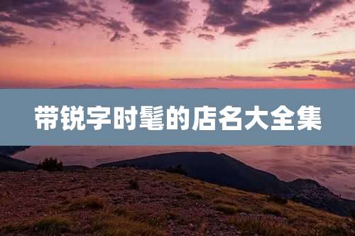 带锐字时髦的店名大全集