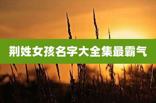 荆姓女孩名字大全集最霸气