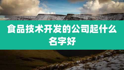 食品技术开发的公司起什么名字好