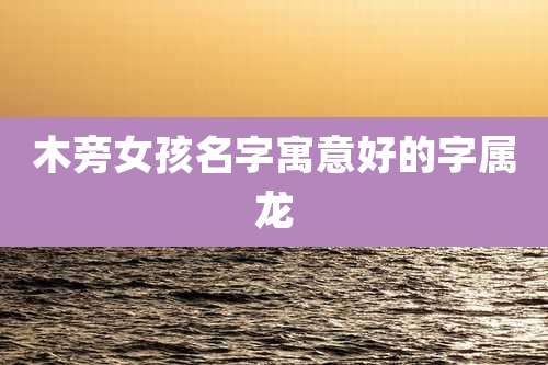 木旁女孩名字寓意好的字属龙