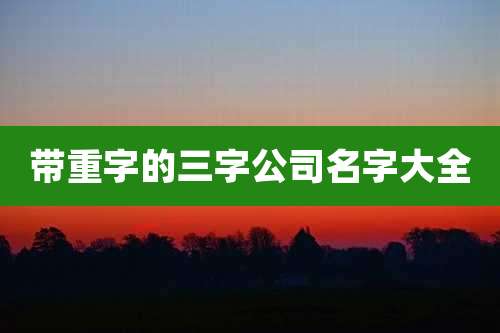带重字的三字公司名字大全