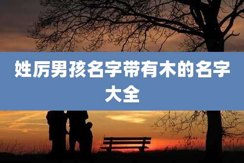 姓厉男孩名字带有木的名字大全