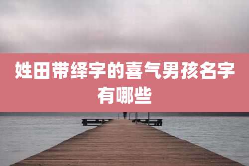 姓田带绎字的喜气男孩名字有哪些