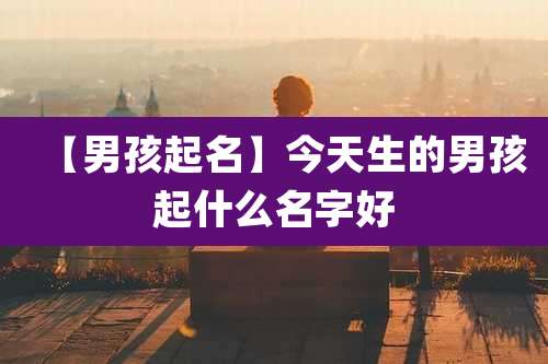 【男孩起名】今天生的男孩起什么名字好