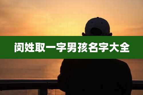 闵姓取一字男孩名字大全