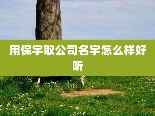 用保字取公司名字怎么样好听