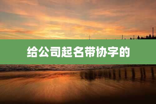 给公司起名带协字的