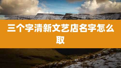 三个字清新文艺店名字怎么取