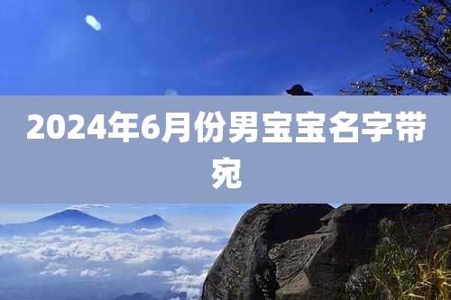 2024年6月份男宝宝名字带宛