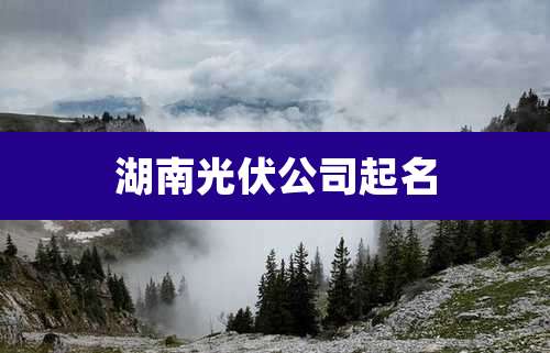湖南光伏公司起名