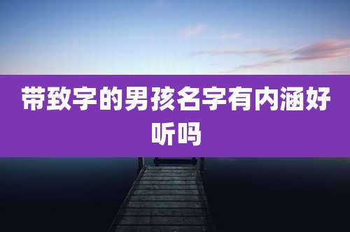 带致字的男孩名字有内涵好听吗
