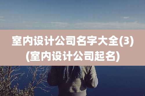 室内设计公司名字大全(3)(室内设计公司起名)