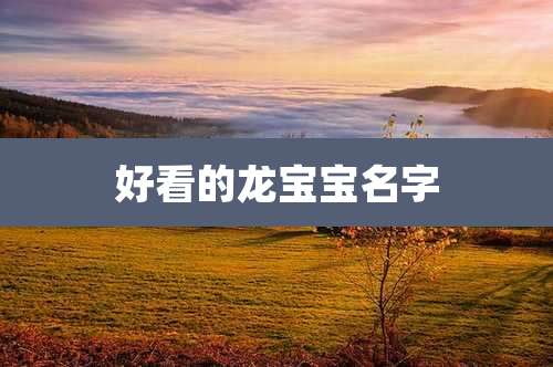 好看的龙宝宝名字