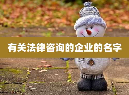 有关法律咨询的企业的名字