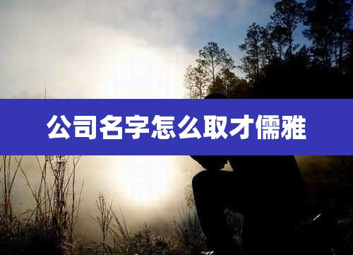 公司名字怎么取才儒雅