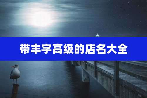 带丰字高级的店名大全