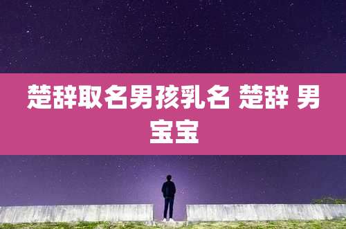 楚辞取名男孩乳名 楚辞 男宝宝
