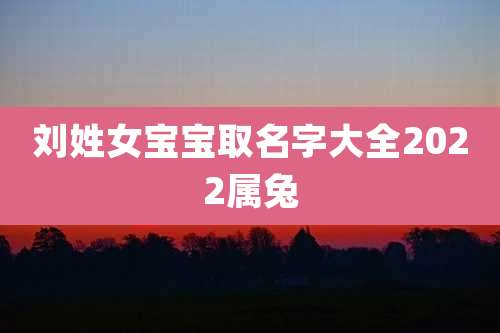刘姓女宝宝取名字大全2022属兔