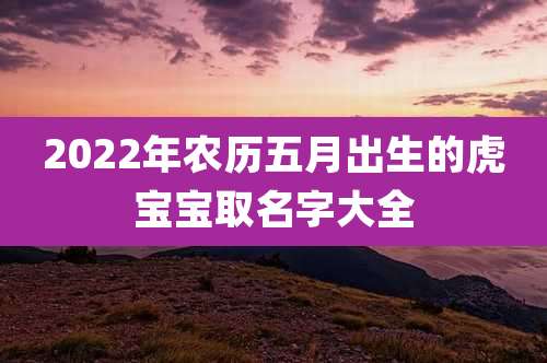 2022年农历五月出生的虎宝宝取名字大全
