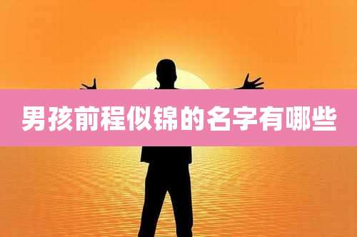 男孩前程似锦的名字有哪些