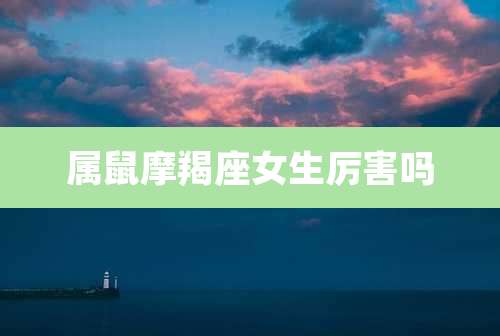 属鼠摩羯座女生厉害吗