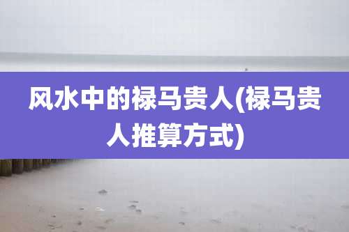 风水中的禄马贵人(禄马贵人推算方式)