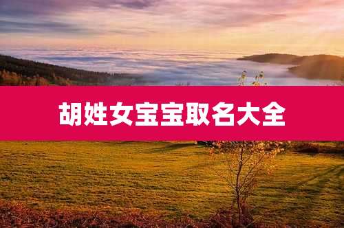 胡姓女宝宝取名大全