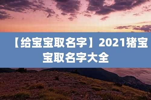 【给宝宝取名字】2021猪宝宝取名字大全