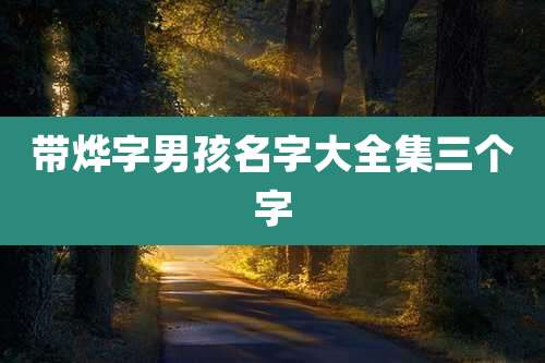 带烨字男孩名字大全集三个字