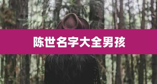 陈世名字大全男孩