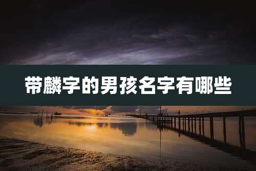 带麟字的男孩名字有哪些