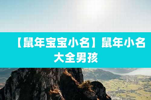 【鼠年宝宝小名】鼠年小名大全男孩