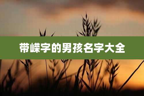 带嵘字的男孩名字大全