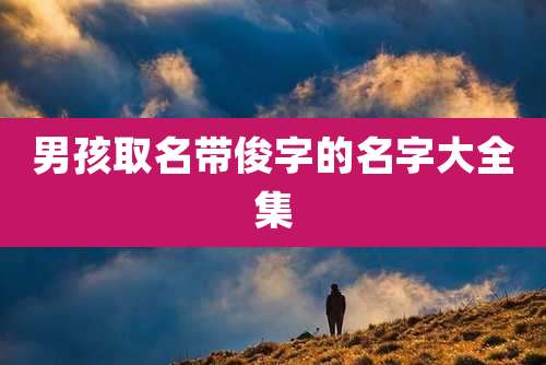 男孩取名带俊字的名字大全集