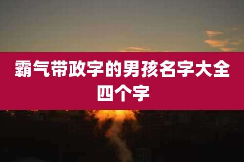 霸气带政字的男孩名字大全四个字