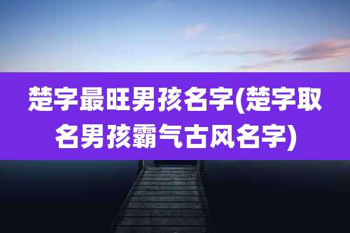 楚字最旺男孩名字(楚字取名男孩霸气古风名字)