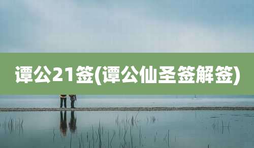 谭公21签(谭公仙圣签解签)