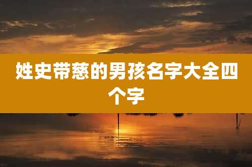 姓史带慈的男孩名字大全四个字