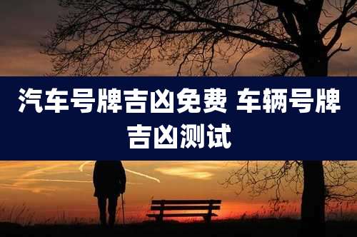 汽车号牌吉凶免费 车辆号牌吉凶测试