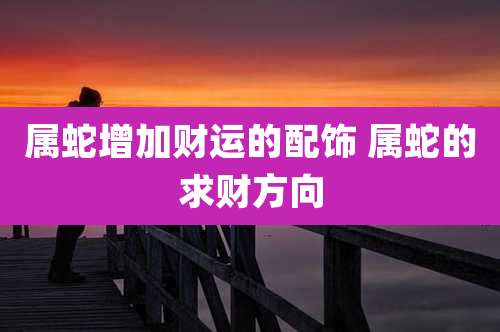 属蛇增加财运的配饰 属蛇的求财方向