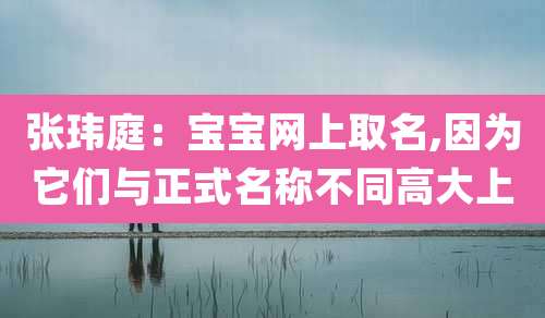 张玮庭:宝宝网上取名,因为它们与正式名称不同高大上