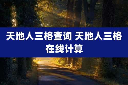 天地人三格查询 天地人三格在线计算