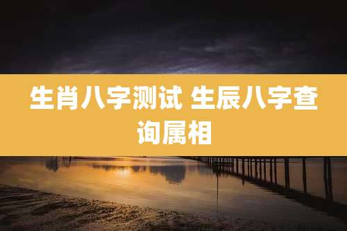 生肖八字测试 生辰八字查询属相