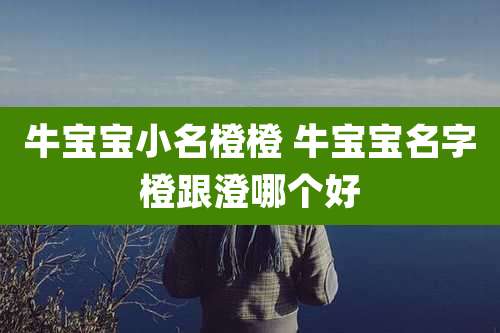 牛宝宝小名橙橙 牛宝宝名字橙跟澄哪个好