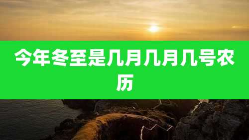 今年冬至是几月几月几号农历