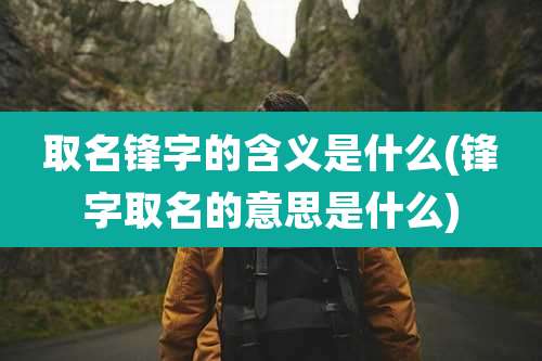 取名锋字的含义是什么(锋字取名的意思是什么)