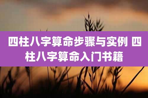 四柱八字算命步骤与实例 四柱八字算命入门书籍