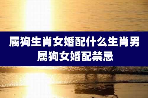 属狗生肖女婚配什么生肖男 属狗女婚配禁忌