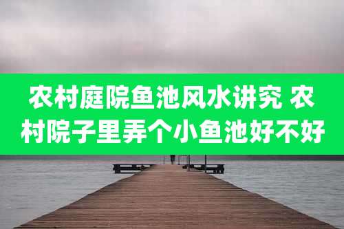 农村庭院鱼池风水讲究 农村院子里弄个小鱼池好不好